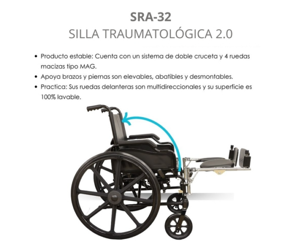 Silla de ruedas traumatológica Blunding - Imagen 4