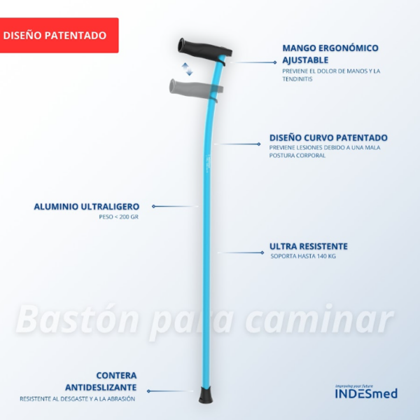 Baston ergonomico premium aluminio colores